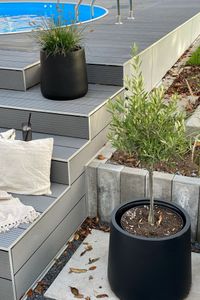 Pflanzkübel Blumentopf rund VEKRA Schwarz Matt