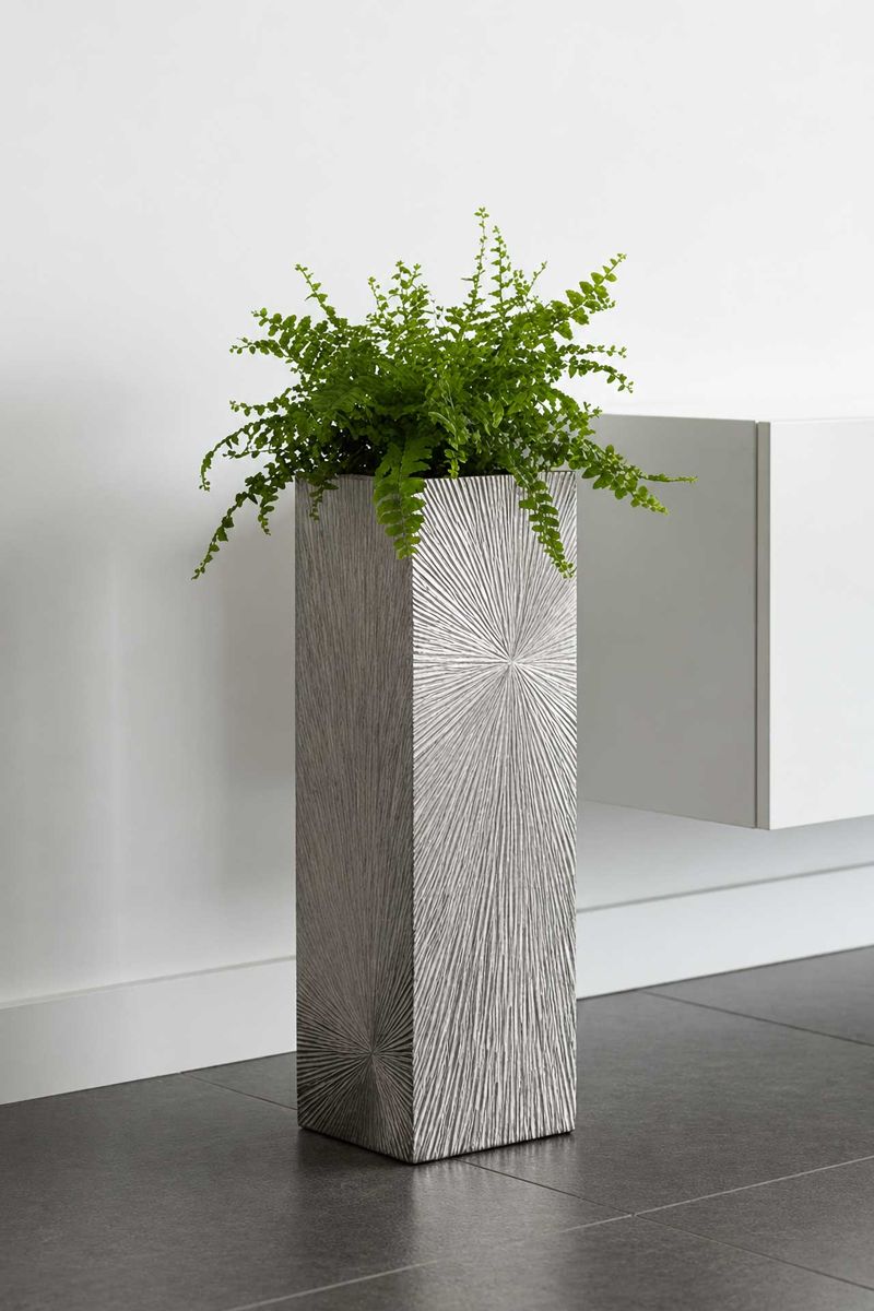 Pflanzkübel Säule – Edles Sonnenstrahl-Design für innen, Fiberglas | 1110800
