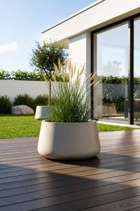 Pflanztopf GORDO Fiberglas 45x29 cm Beige