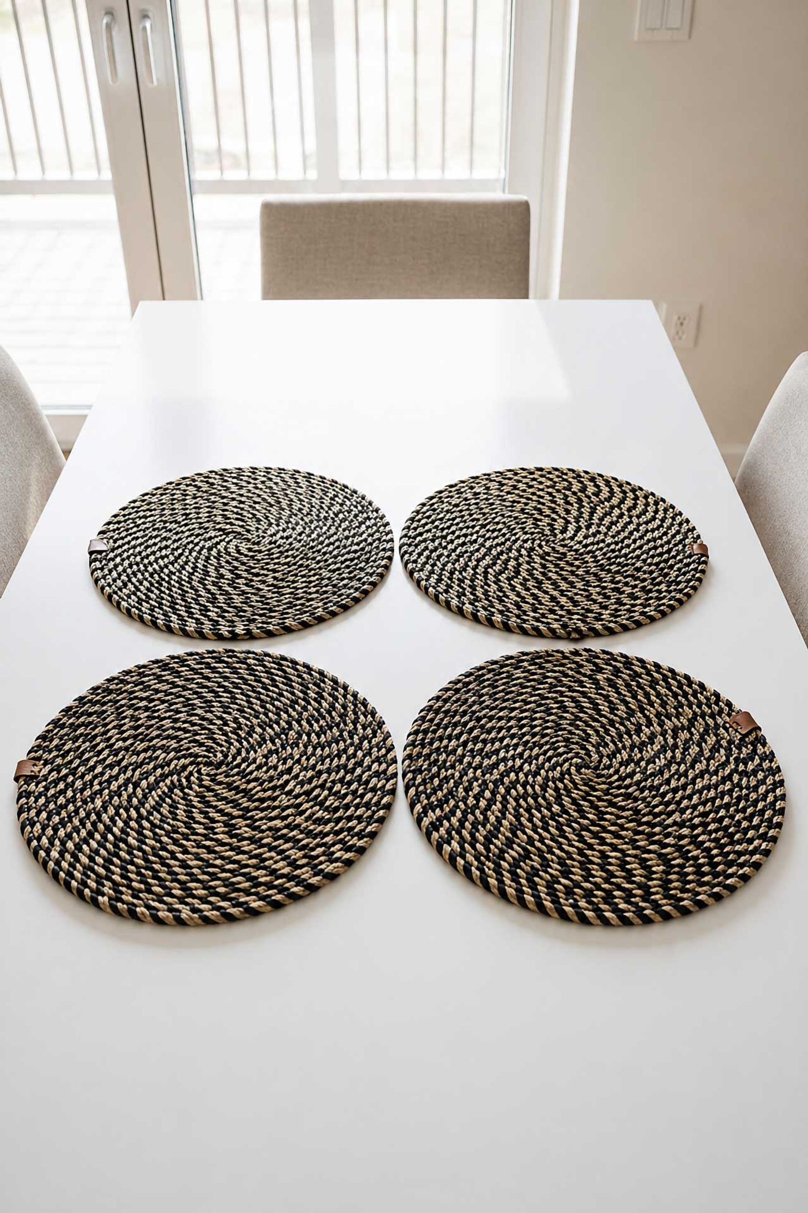 4er Set Tischset Platzset Set Seegras Polyrattan ILANA