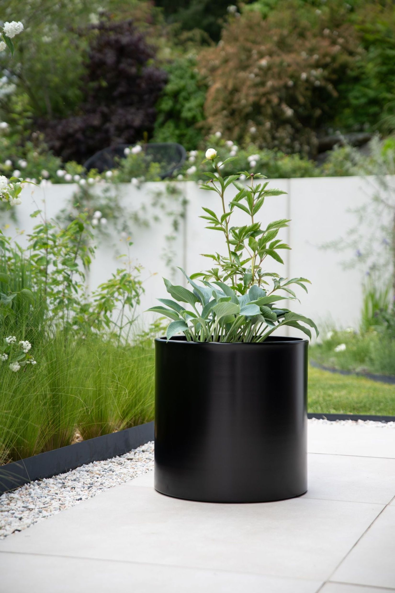 Pflanzkübel Blumentopf rund Aluminium NEW RONDO schwarz matt