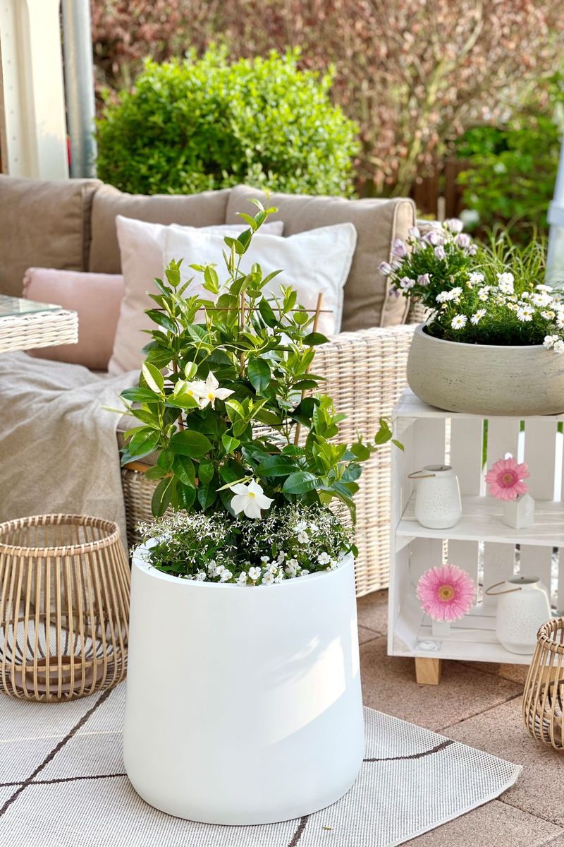 Pflanzkübel Blumentopf rund VEKRA Weiß Matt | 38x40 cm | 5021084038