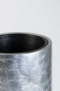 Pflanzgefäß Bodenvase SOLERIO Fiberglas Silber Hochglanz