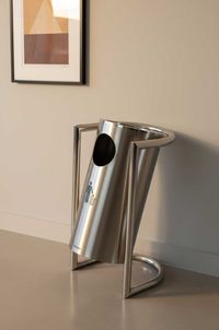 Mülleimer mit Schwinghalterung Edelstahl "Swing", Gebürstet/Poliert