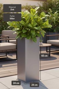 Pflanzkübel Blumenkübel Zink "Block", Silber Pflanzkübel Blumenkübel Zink "Block", Silber