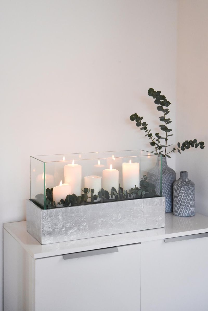 Deko-Windlicht Kerzenhalter rechteckig CANDELITO Silber Hochglanz | 305132119528