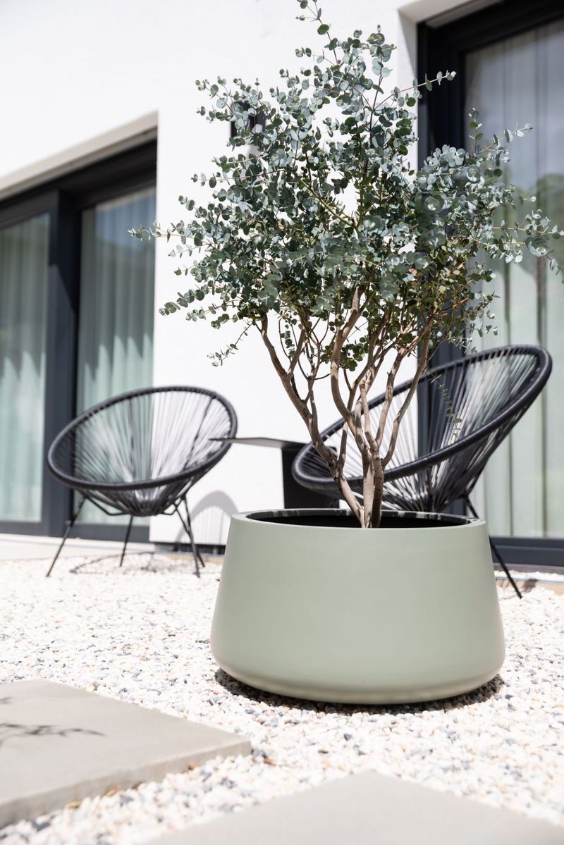 Pflanztopf Pflanzkübel Fiberglas GORDO Grau | 45x29 cm | 22717033528