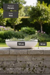Pflanzschale Blumenschale Dekoschale Fiberglas PLANA weiß