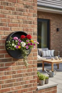 Wandtopf Wandkübel Wandblumentopf MURA Fiberglas Schwarz