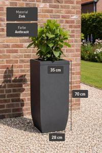 Pflanzkübel Blumenkübel Zink "Linea", Anthrazit