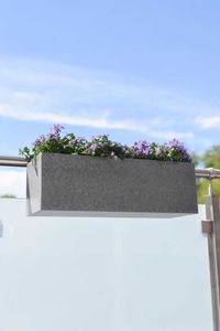 Balkonkasten Blumenkasten Fiberzement Milano "Benno", Grau