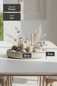 Pflanzschale Dekoschale Fiberglas ORYVEN Skandigrau