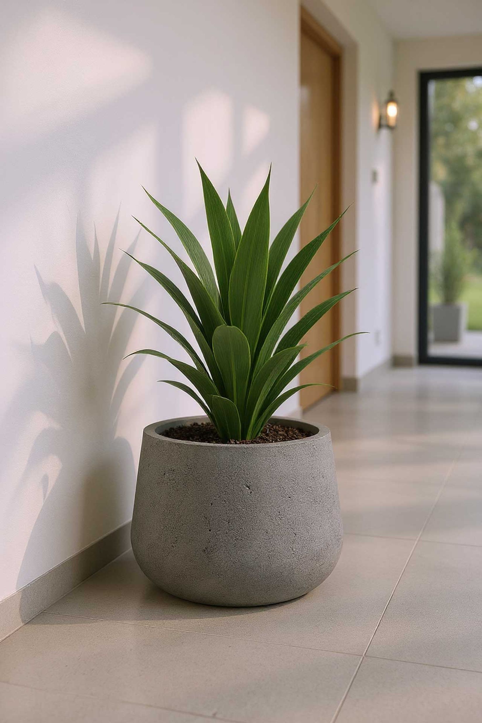 Pflanztopf Blumentopf Fiberglas GIRAR Vesuvgrau