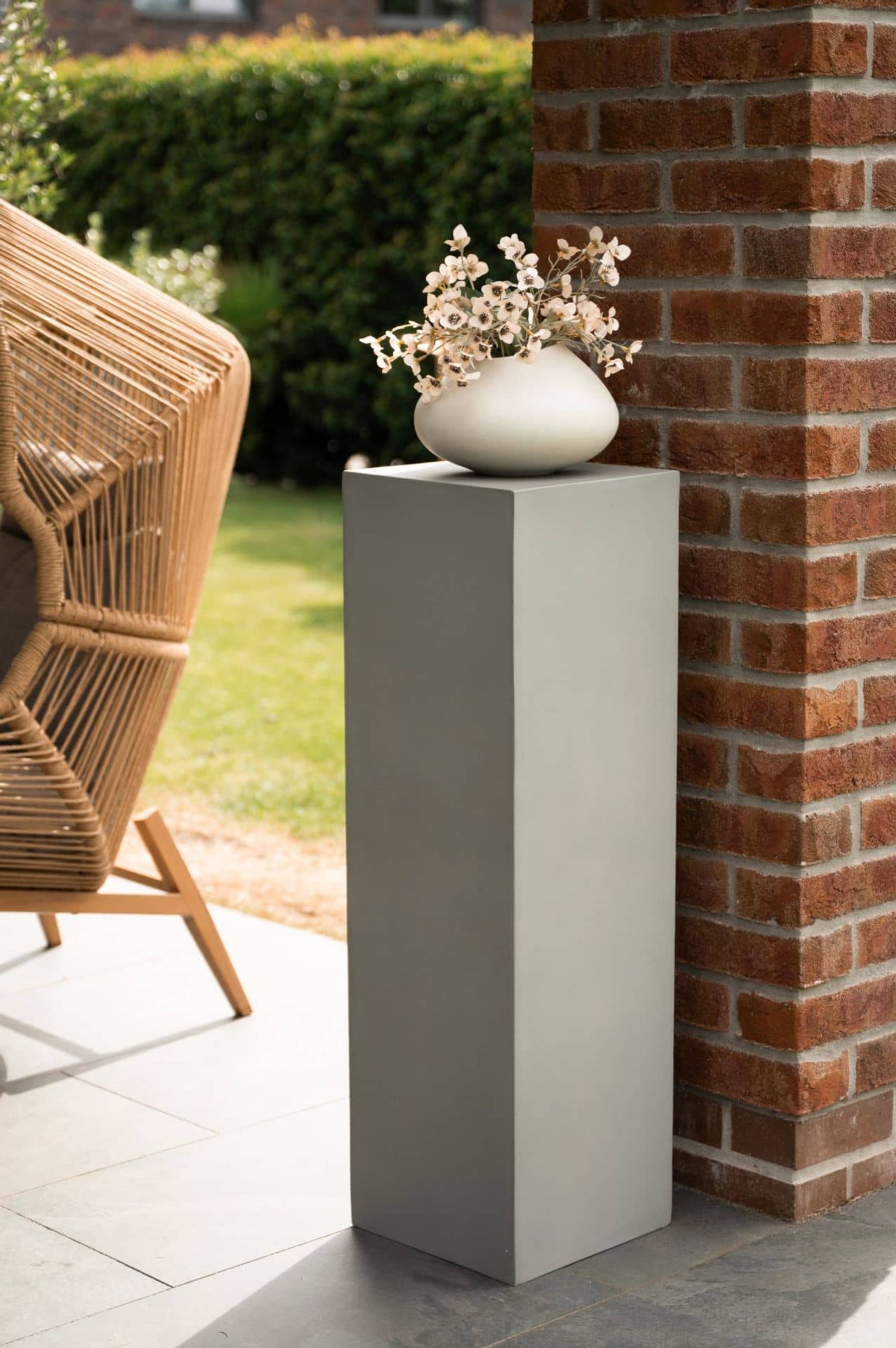 Podest Säule Fiberglas PODEST Beton-Design Grau