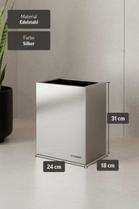 Mülleimer Abfalleimer Edelstahl "Rocko", Poliert