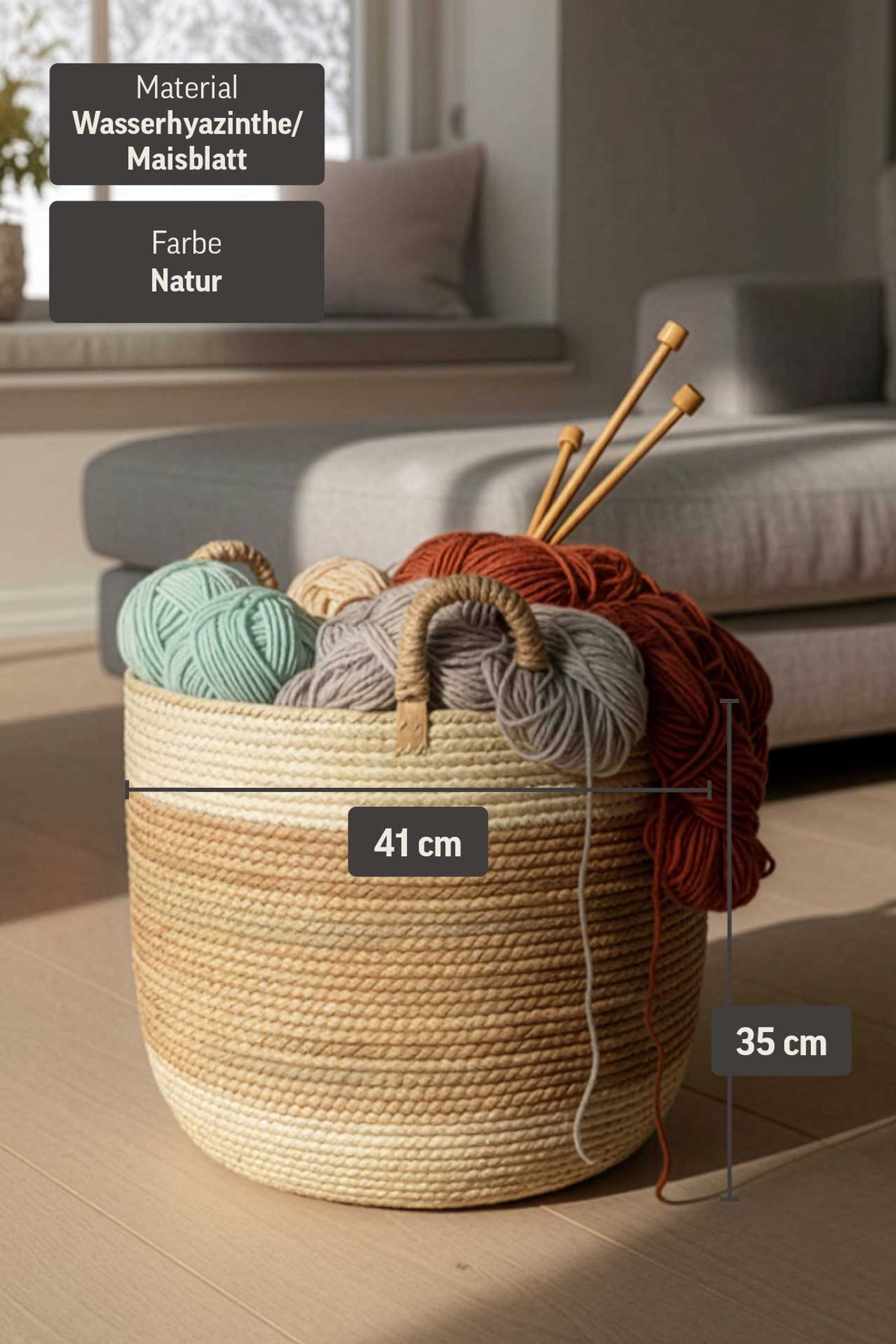 Korb DORMANTE Maisblatt Natur