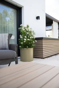 Pflanzkübel Blumentopf rund Aluminium NEW RONDO schlammfarben matt