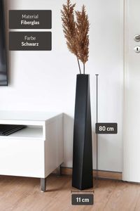 Bodenvase Standvase Fiberglas Schwarz Matt HYDRON