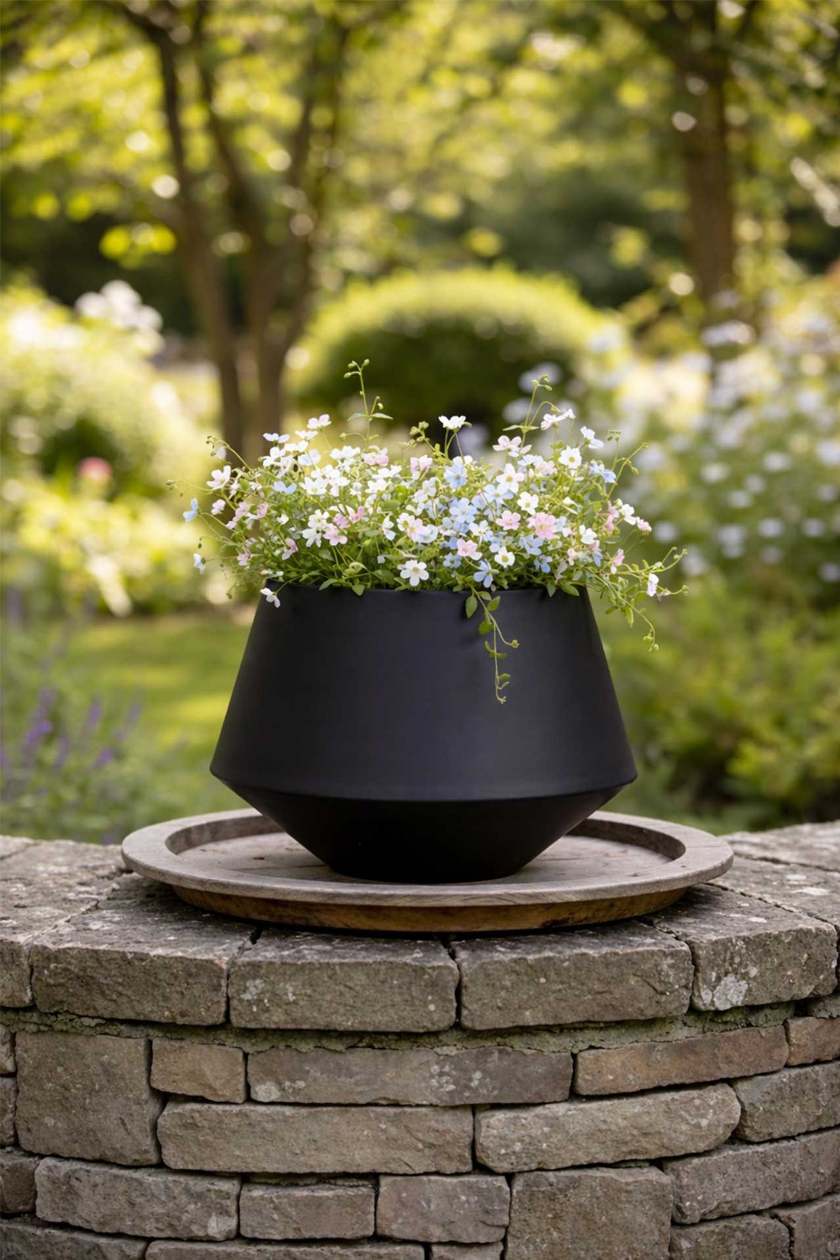 Pflanztopf Pflanzkübel Fiberglas BERBELIT Schwarz Matt