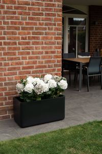 Pflanzkübel Blumenkübel Fiberglas Schwarz Matt MAXI ROUND