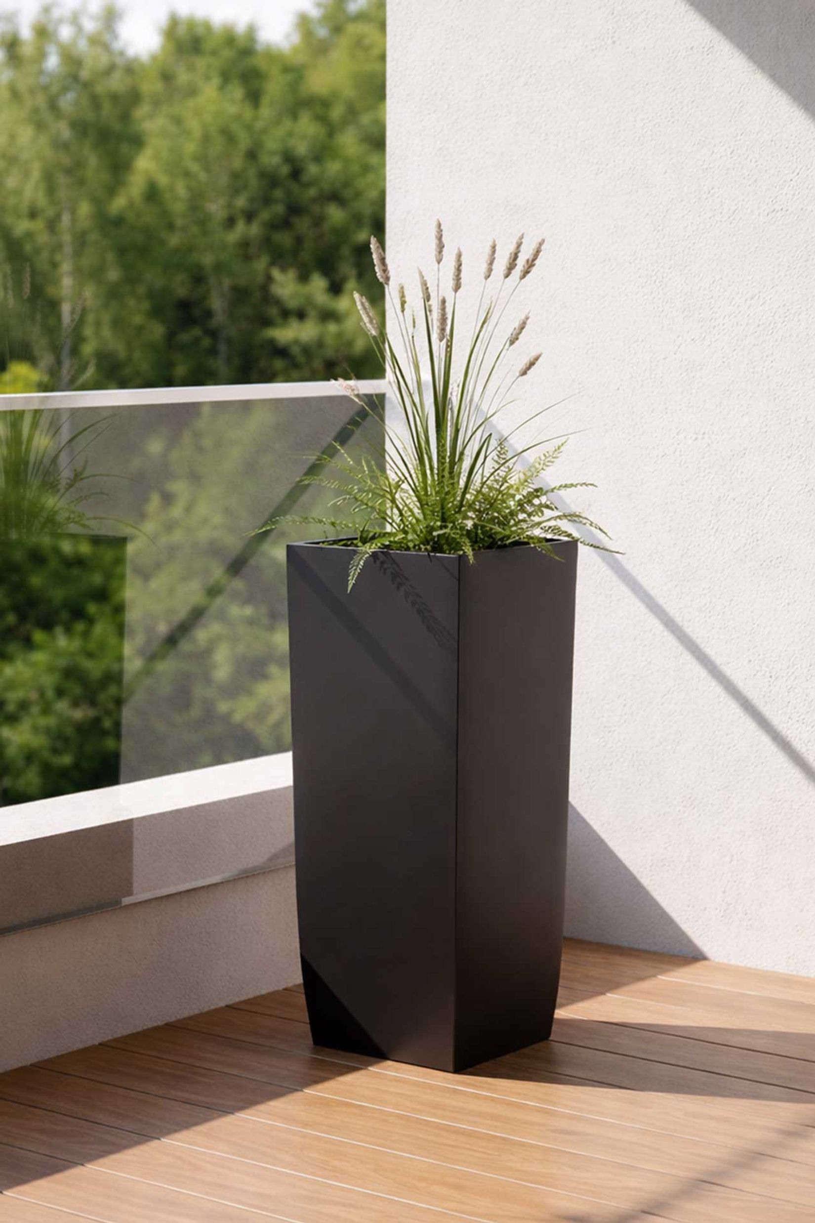 Pflanzkübel Blumenkübel Zink "Linea", Anthrazit