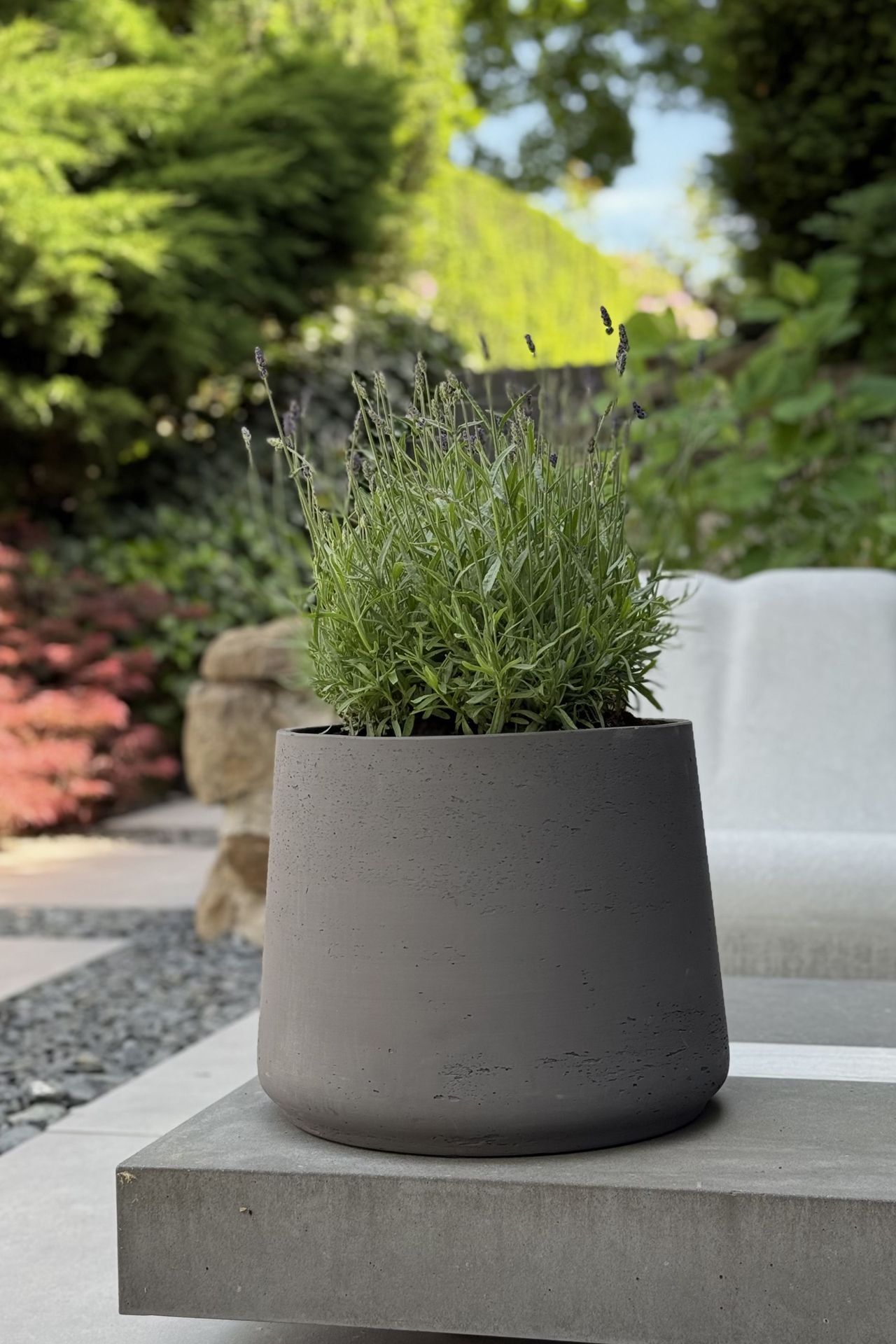 Blumentopf Übertopf Mit Strickstruktur – Anthrazit, 30,5 Cm Durchmesser, 26,5 Cm Hoch, Wasserdicht Aus PP-Kunststoff
