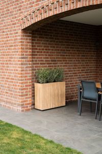 Pflanzkübel Raumteiler Recycling Holz "Elemento", Antik Braun