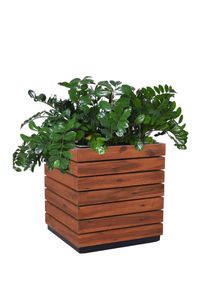 Pflanzkübel Blumenkübel Holz Akazie "Block" Würfel, Braun