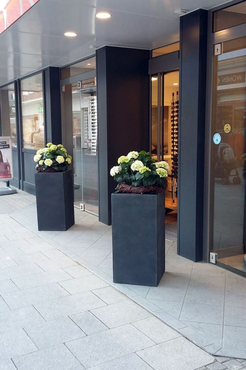 Pflanzkübel Blumenkübel Fiberglas Steinoptik 