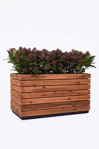 Pflanzkübel Pflanztrog Holz Akazie "Maxi", Braun