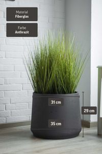 Blumentopf Pflanztopf Fiberglas TROPICO Anthrazit