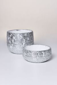Dekoschale Pflanzschale aus Zement KASKARA Silber