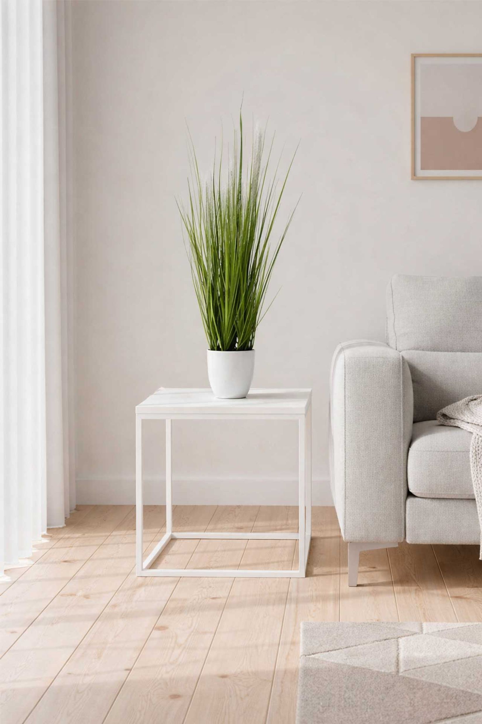 Kunstgras Kunstpflanze Pampasgras künstlich im weißen Topf PAMPAS