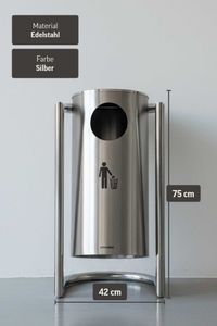 Mülleimer mit Schwinghalterung Edelstahl "Swing", Gebürstet/Poliert