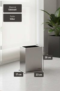 Mülleimer Abfalleimer Edelstahl "Rocko", Poliert