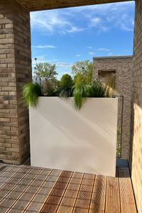 Pflanzkübel Raumteiler Fiberglas ELEMENTO 100 Weiß Matt