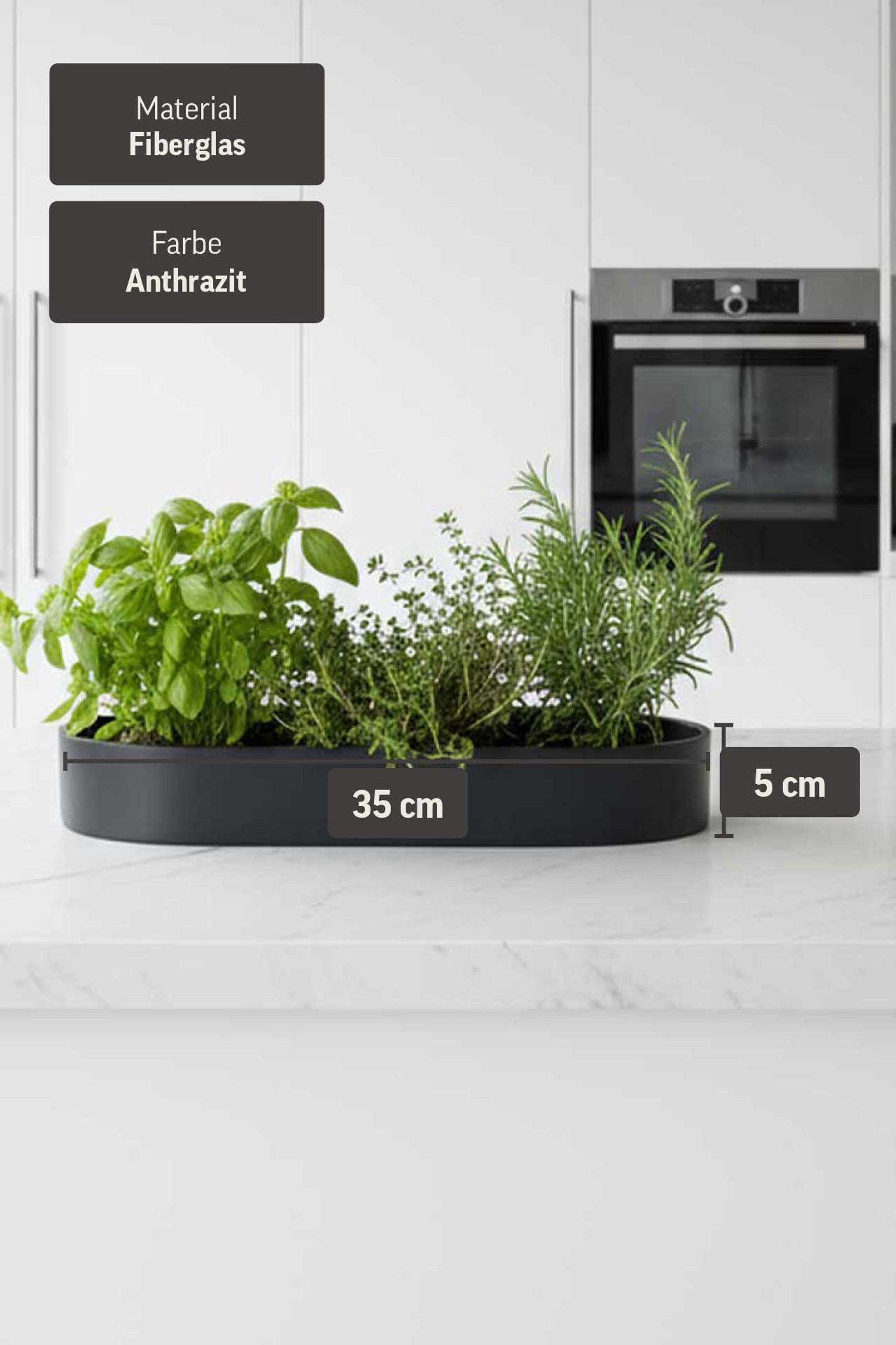 Pflanzschale Dekoschale Fiberglas SOLENA Anthrazit Pflanzschale Dekoschale Fiberglas SOLENA Anthrazit