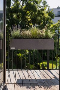 Balkonkasten Blumenkasten Fiberzement Milano "Benno", Grau