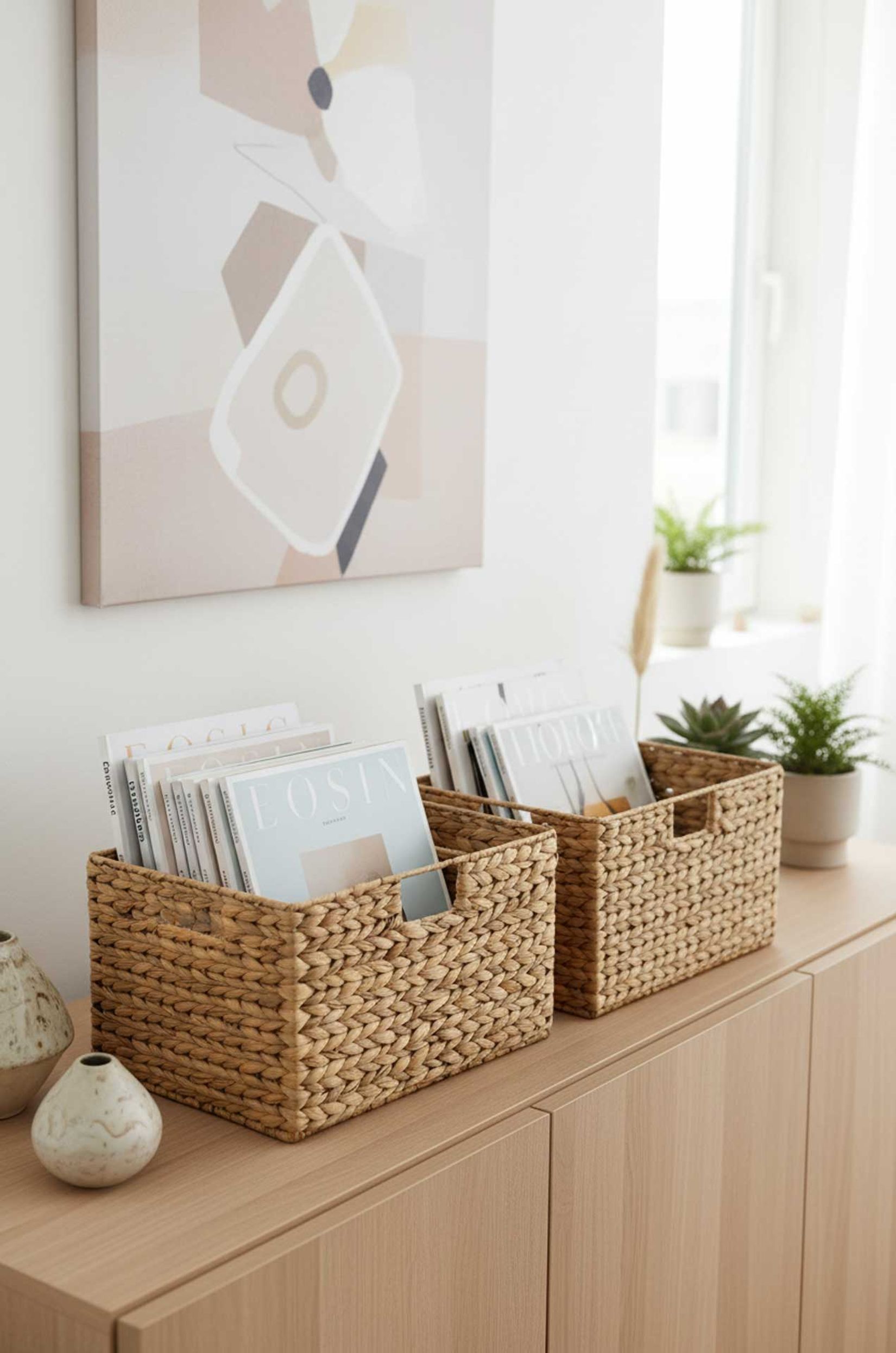 2er Set Regalkorb Schrankkorb Korb für Billy Wasserhyazinthe "Basko", Natur