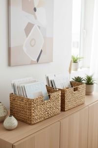 2er Set Regalkorb Schrankkorb Korb für Billy Wasserhyazinthe "Basko", Natur