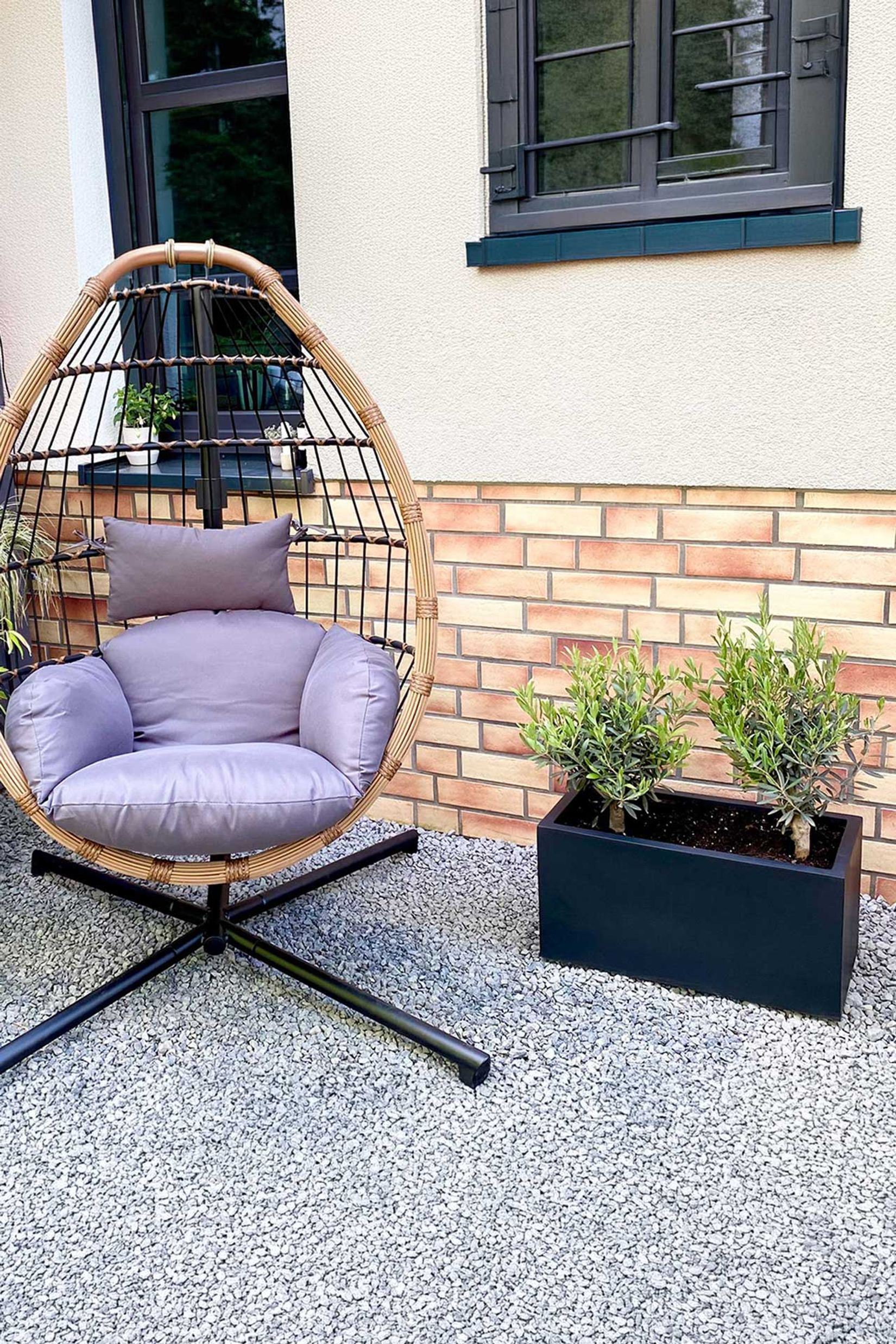 Pflanzkübel Pflanztrog Fiberglas "Maxi", Anthrazit Pflanzkübel Pflanztrog Fiberglas "Maxi", Anthrazit