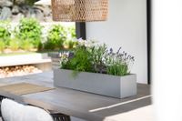 Blumenkasten Fensterbankkasten Fiberglas "Flobo", Beton-Design, Grau
