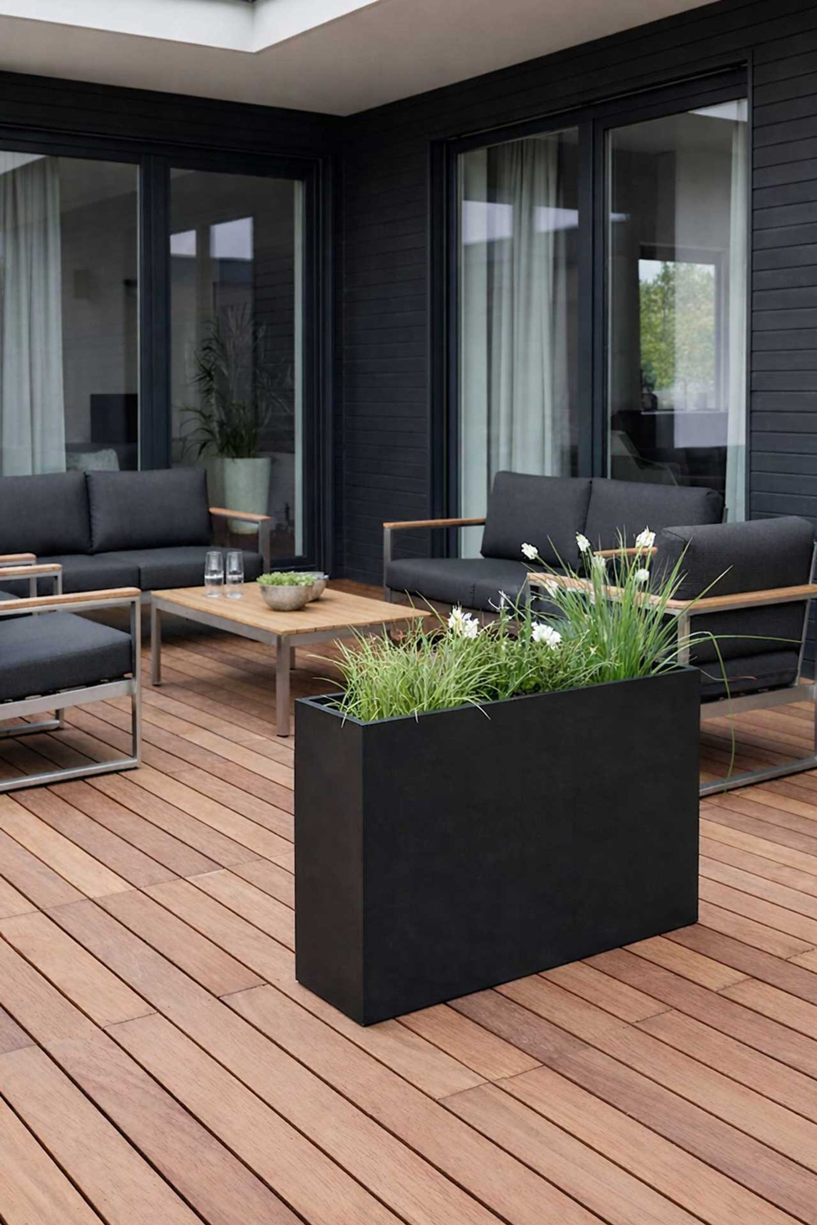 Pflanzkübel Raumteiler Fiberglas "Elemento", Anthrazit