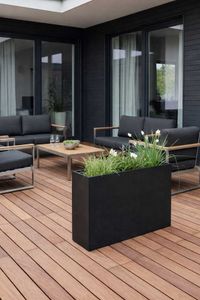 Pflanzkübel Raumteiler Fiberglas "Elemento", Anthrazit