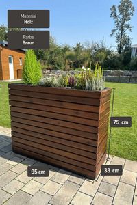 Pflanzkübel Sichtschutz Holz Akazie "Elemento" Braun