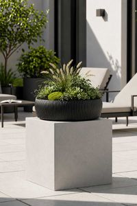 Pflanzschale Fiberglas ERYNA Tiefanthrazit