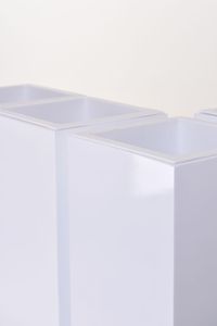 Pflanzkübel Raumteiler Eckkombination Fiberglas "Corner" 75, Weiß Hochglanz