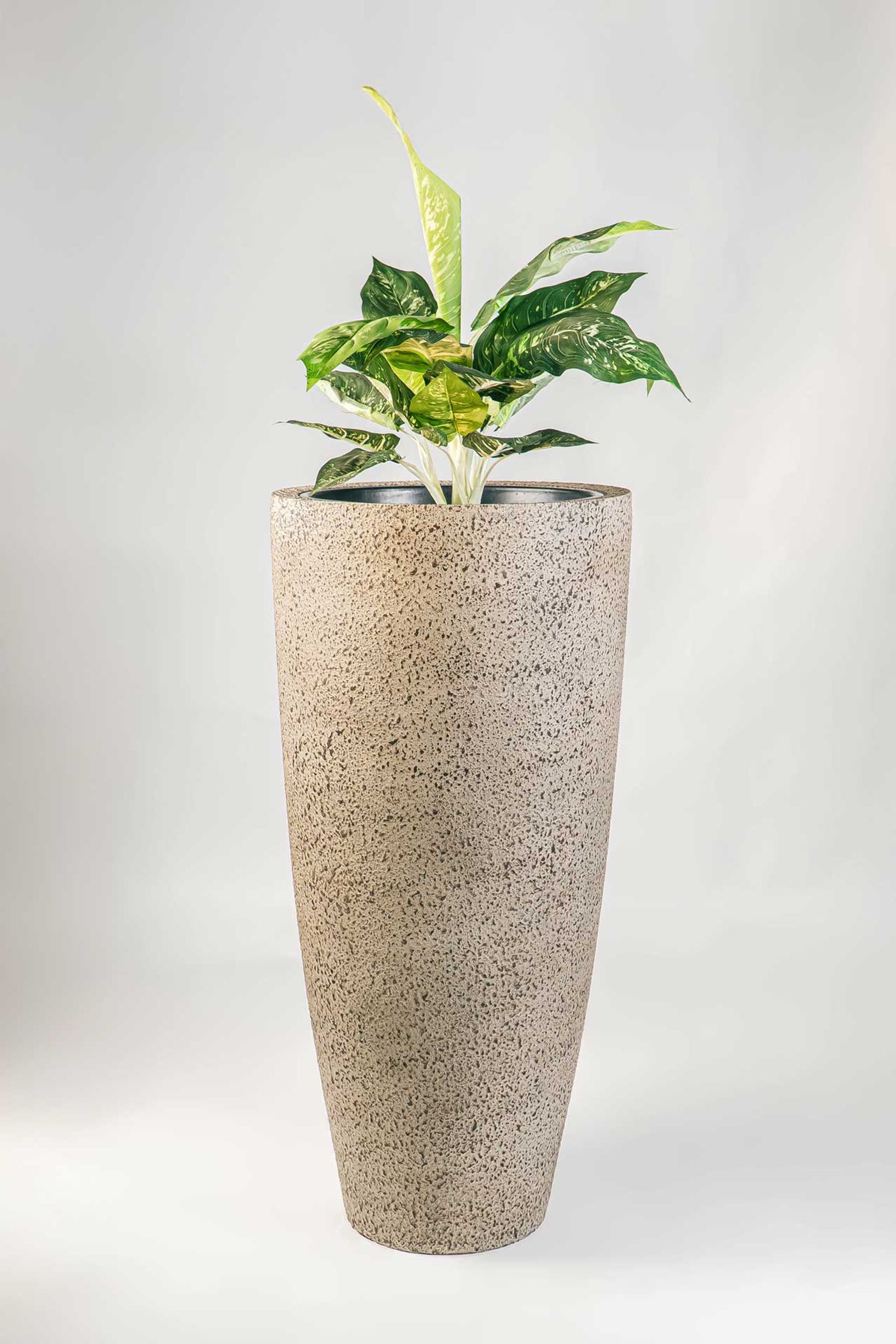 Pflanzkübel Blumenkübel Fiberglas CITY creme rough