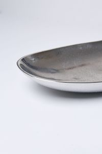 Dekoschale Schale Tischdeko oval Metall Aluminium DIJON silber