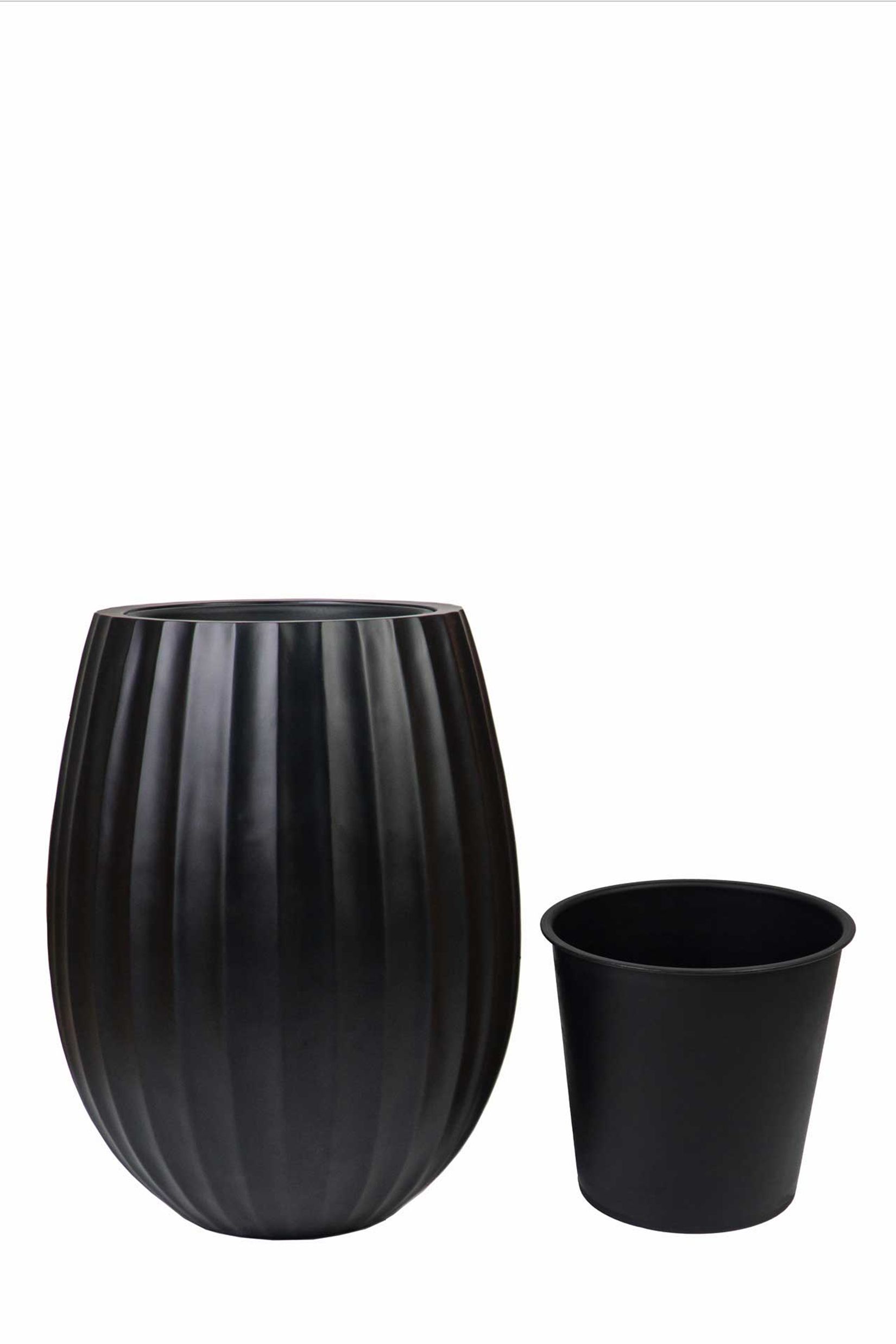 Blumentopf BALAO ARC Fiberglas 39x50 cm Schwarz Blumentopf BALAO ARC Fiberglas 39x50 cm Schwarz